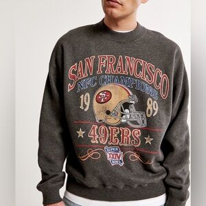 Abercrombie & Fitch San Francisco 49ers Graphic Crew Sweatshirt Size XL Gray